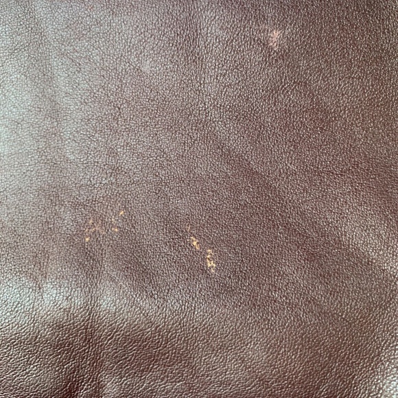 Vintage 90s Red Brown Leather Button Jacket Blazer Tie Waist Removable Lining L - Picture 14 of 16